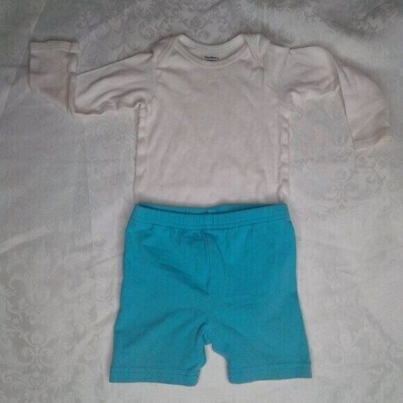 OshKosh Circo Gerber Baby Girl 12 Month Outfits Bundle Onesie Shorts Socks Teal - Picture 5 of 9